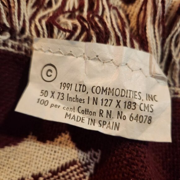 Vintage 1991 LTD Commodities Christmas Tapestry Blanket 50" X 73" Cotton Made In - Picture 4 of 5